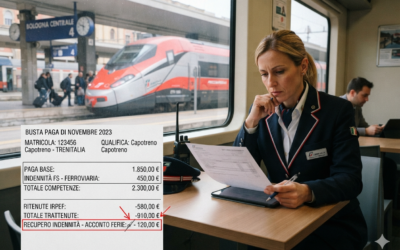 Busta paga ridotta nei giorni di ferie del personale ferroviario